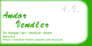 andor vendler business card